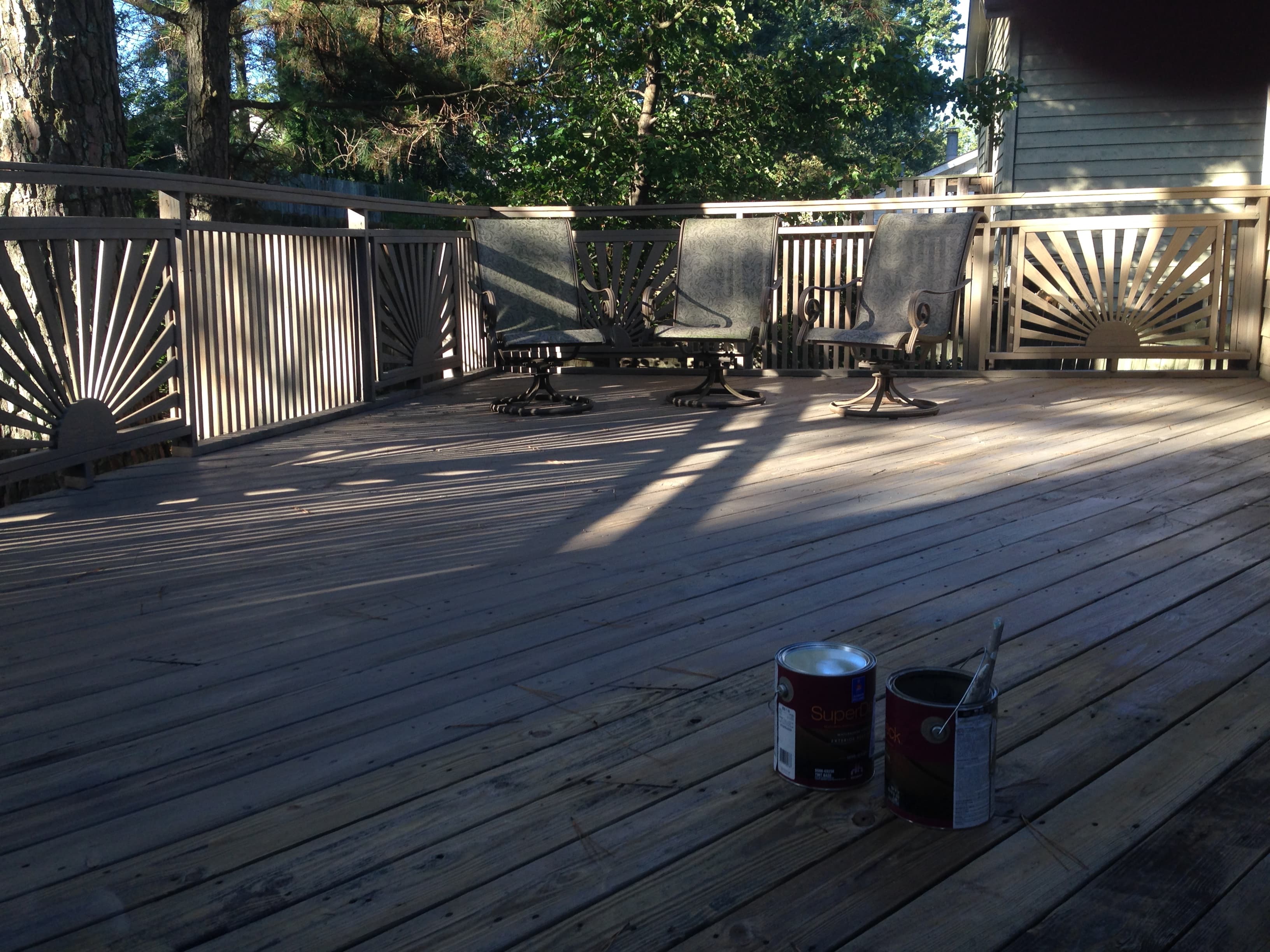 Staining and sealing a wooden deck